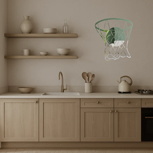 Potadaki Basketbol  Duvar Aynalı Tablosu - Resim 3