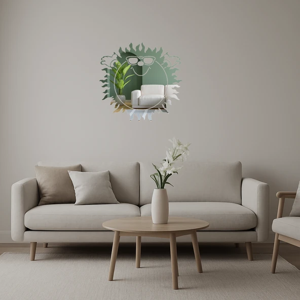 Kırmızı Gözlük Takan Dinlenen Güneş  Aynalı Tablo ürün görseli