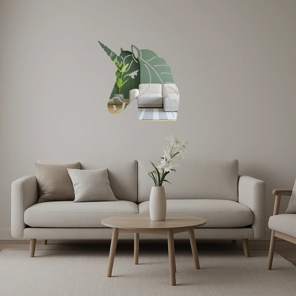 Unicorn Yüzü Dekoratif Aynalı Tablo ürün görseli