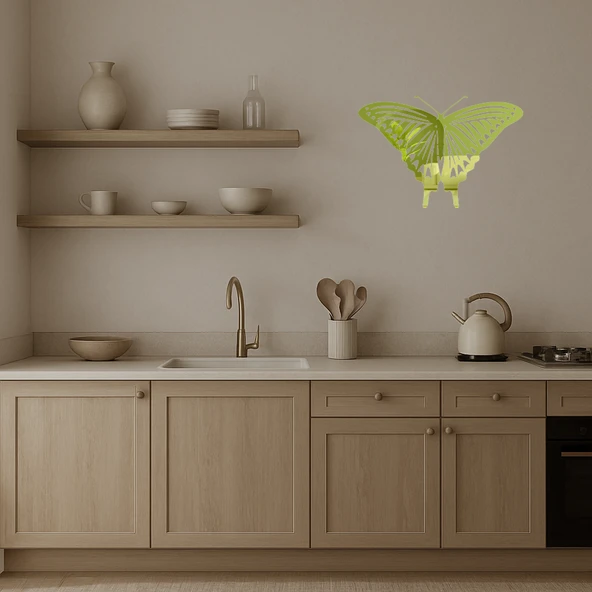 Butterfly 19 Dekoratif Altın Aynalı Tablo - Resim 2