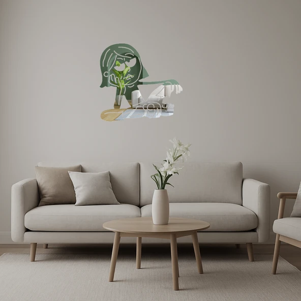 Tembel Kız Dekoratif Aynalı Tablo ürün görseli