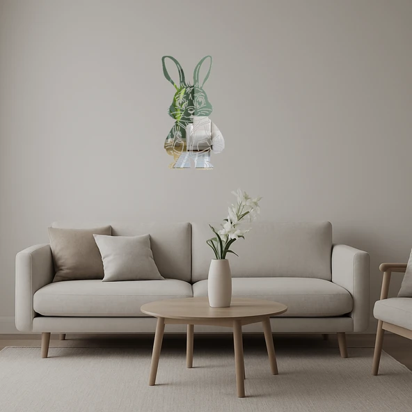 Neşeli Tavşan  Dekoratif Aynalı Tablo ürün görseli