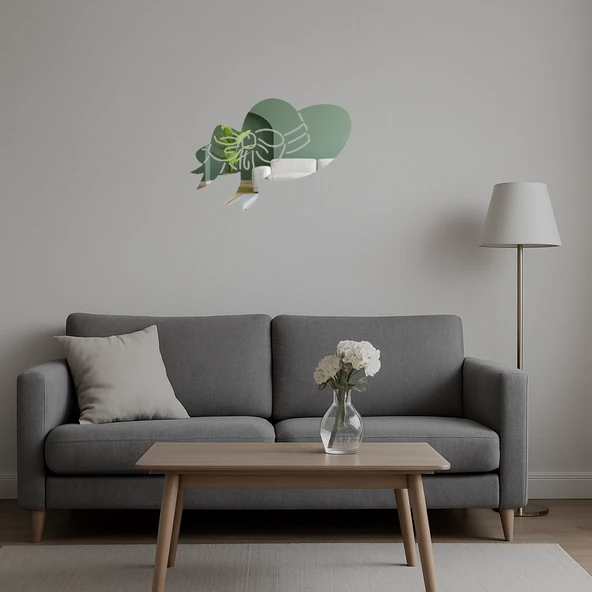 Zarif Kadın Şapkası Tasarımlı  Aynalı Tablo - Resim 5