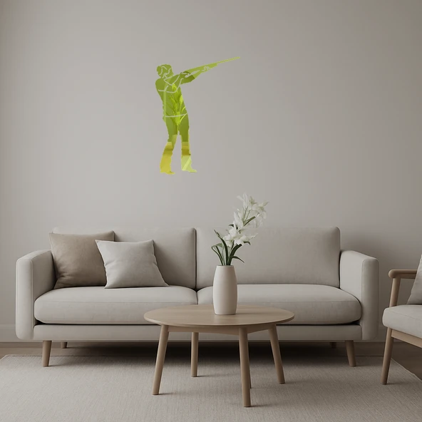 Silahlı Kız Temalı Dekoratif Altın Aynalı Tablo ürün görseli