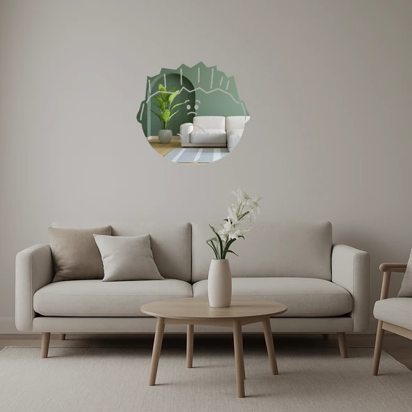 Üzeri Hüzünlü Çocuk Yüzü Dekoratif Aynalı Tablo ürün görseli