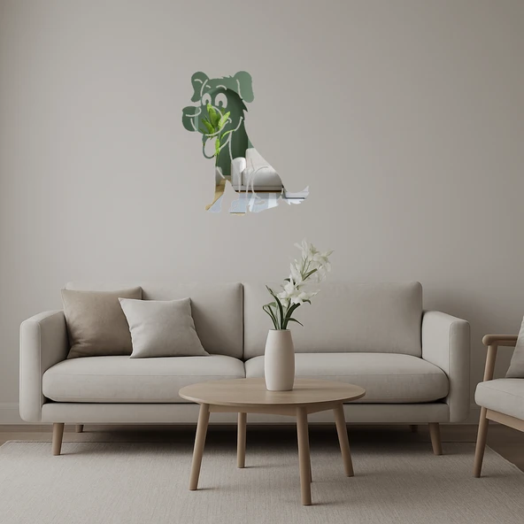 Dili Dışarıda Köpek Dekoratif  Aynalı Tablo ürün görseli