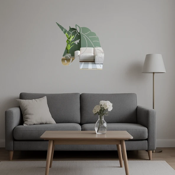 Unicorn Yüzü Dekoratif Aynalı Tablo - Resim 5