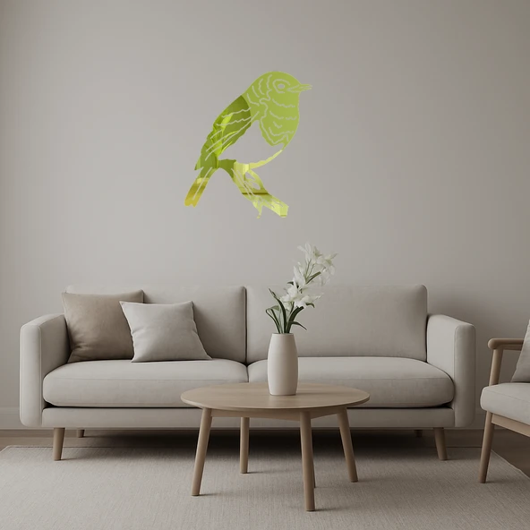 Egzotik Kuşlar Dekoratif Altın Aynalı Tablo - Tropikal Esinti ürün görseli