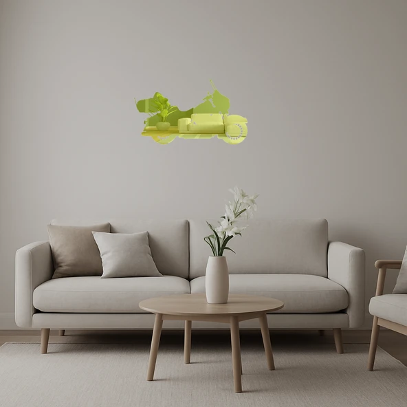 Minimalist  Motosiklet Dekoratif Altın Aynalı Tablo ürün görseli
