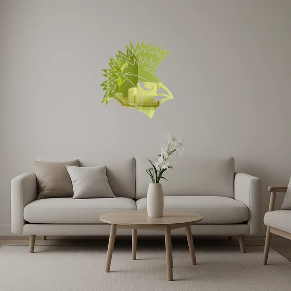 Arizona Cardinals Kuş Figürlü Dekoratif Altın Aynalı Tablo ürün görseli