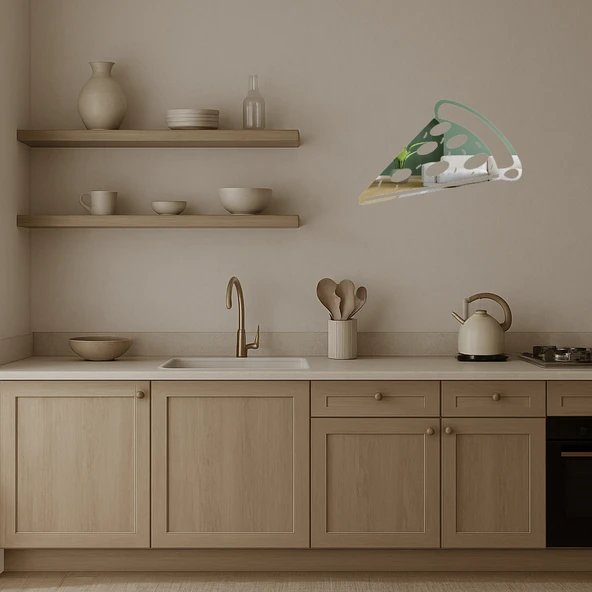 Minimalist Pizza Dekoratif Aynalı Tablo - Resim 2