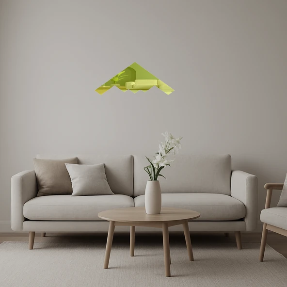 Uçak Figürlü Dekoratif Altın Aynalı Tablo - Model 26 ürün görseli