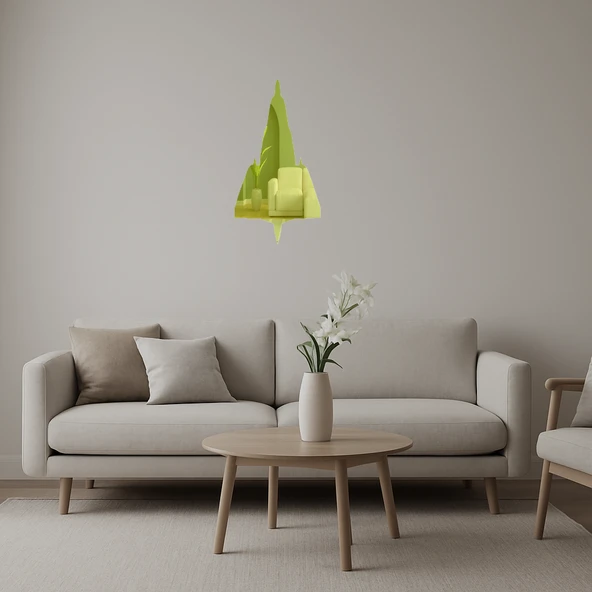 Vintage Uçak Poster Altın Aynalı Tablo ürün görseli