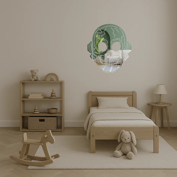 Kafatası Tasarımlı  Dekoratif Duvar Aynalı Tablosu - Resim 4