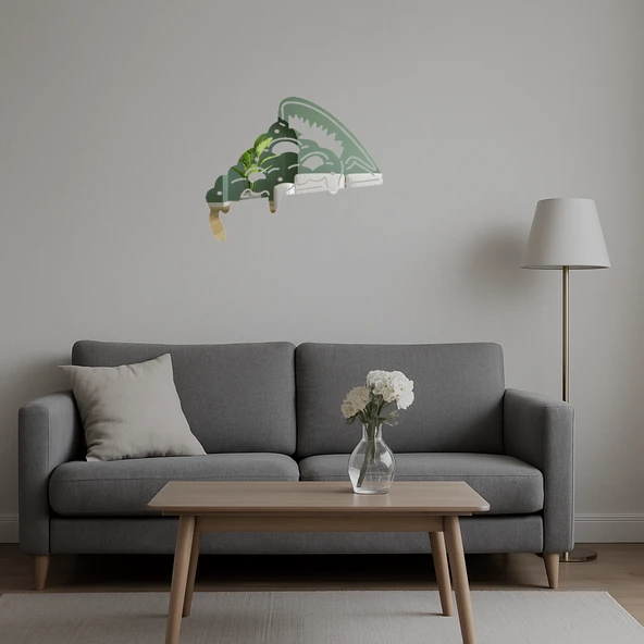 Eritilmiş Peynirli Pizza Dekoratif Aynalı Tablo - Resim 5