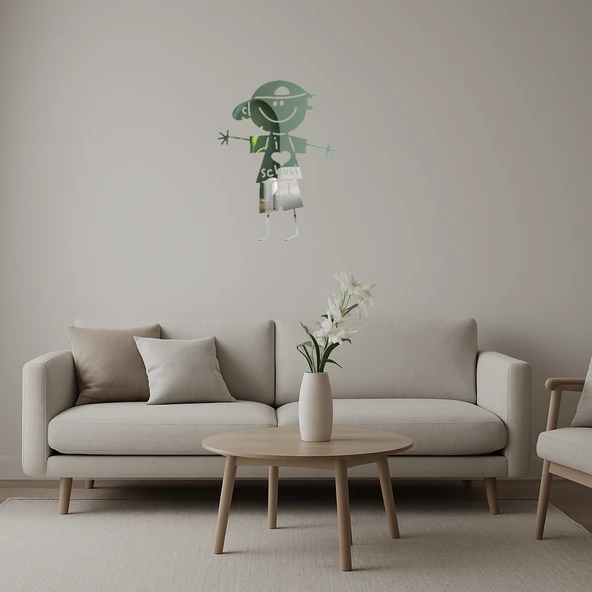 Okul Çocuğu Temalı Dekoratif  Aynalı Tablo ürün görseli