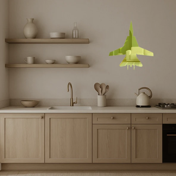 Aircraft 12 Dekoratif İç Mekan Altın Aynalı Tablo - Resim 3