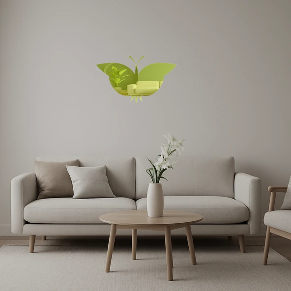 Minimalist Kelebek Dizaynlı  Altın Aynalı Tablo ürün görseli