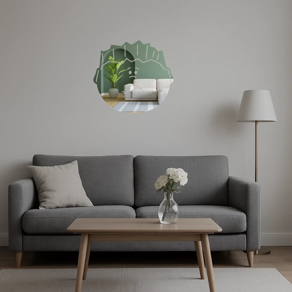 Üzeri Hüzünlü Çocuk Yüzü Dekoratif Aynalı Tablo - Resim 4