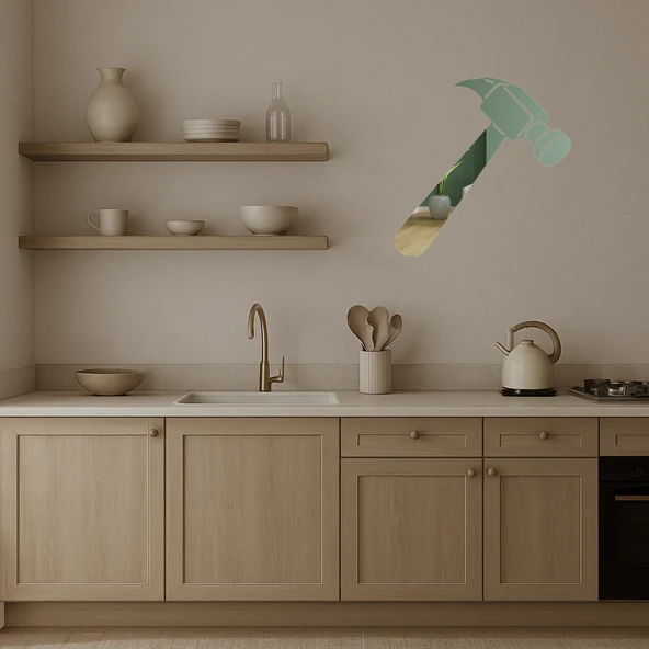 Alet Çekiç Dekoratif Aynalı Tablo - Resim 2