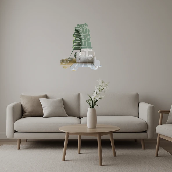 Aile Araba Yolculuğu Dekoratif Aynalı Tablo ürün görseli