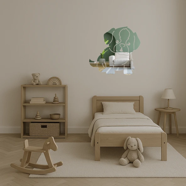 Üzgün Köpek Dekoratif Duvar Aynalı Tablosu - Resim 2