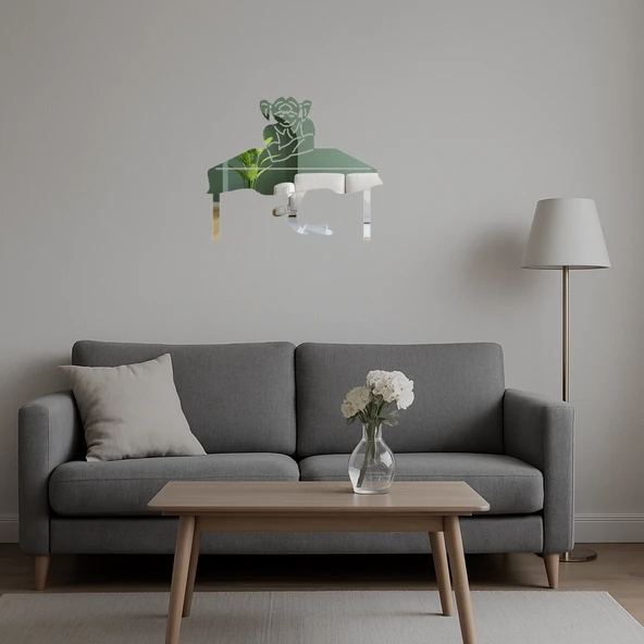 Masada Oturan Kız Dekoratif Aynalı Tablo - Resim 5