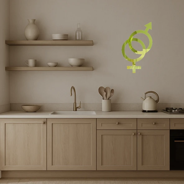 Unisex Tuvalet Sembolü Dekoratif Duvar Tabelası - Resim 2