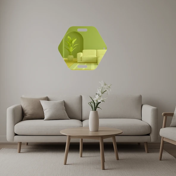 Modern Geometrik Desenli  Dekoratif Altın Aynalı Tablo ürün görseli