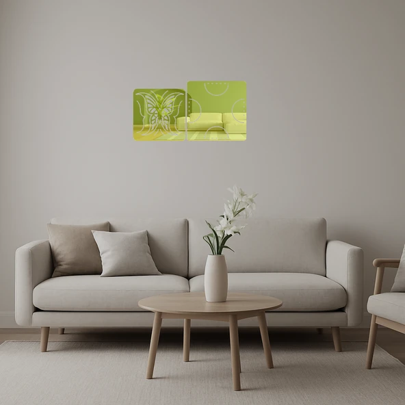 Kelebek Esintisi  Dekoratif Altın Aynalı Tablo ürün görseli