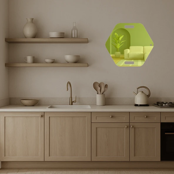 Modern Geometrik Desenli  Dekoratif Altın Aynalı Tablo - Resim 3