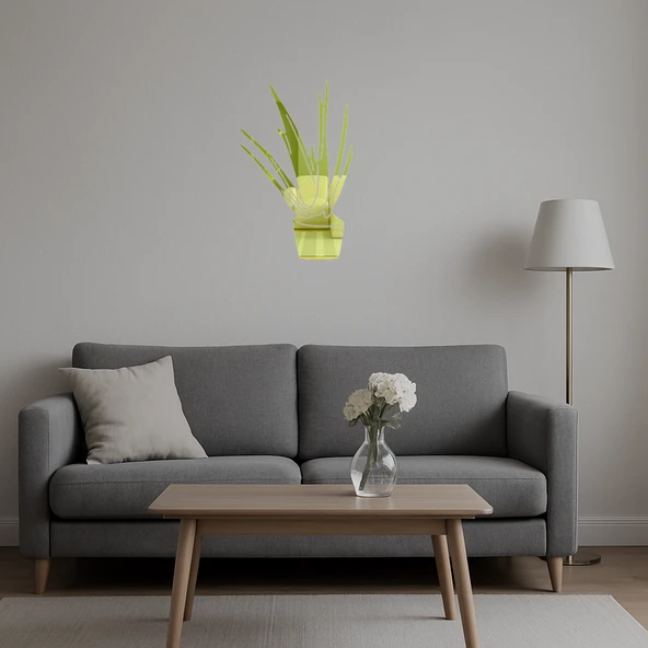 Aloe Vera Bitkisi  Dekoratif Altın Aynalı Tablo - Resim 5