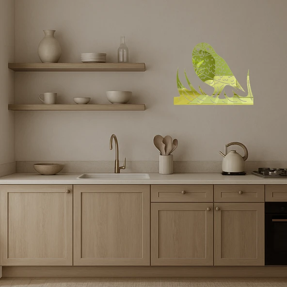 Florida Baykuşu Dekoratif Altın Aynalı Tablo - Resim 3