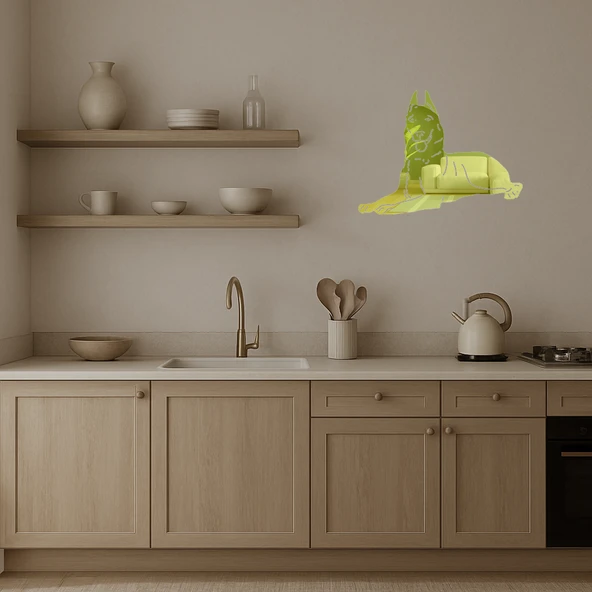 Şık Köpek Silüetli Altın Aynalı Tablo - Resim 4