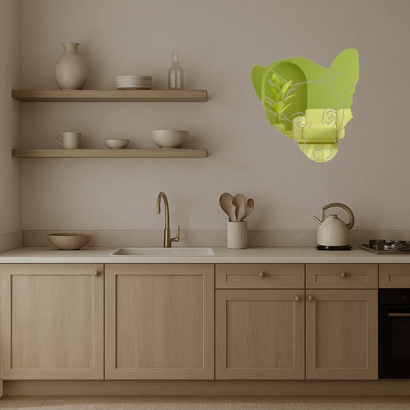 Köpek Yüzü Temalı Dekoratif Duvar Altın Aynalı Tablosu - Resim 4