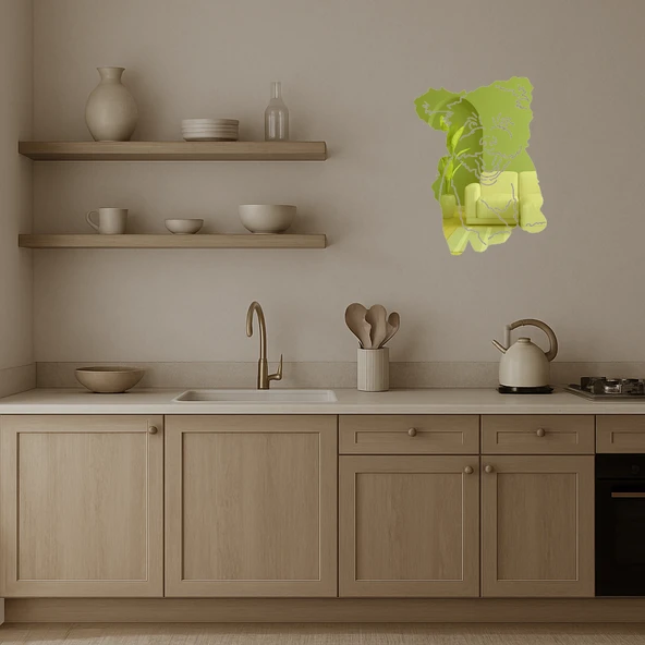 Küçük Köpek Yüzü Altın Aynalı Tablo - Resim 3