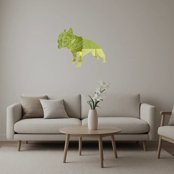 Minimalist Köpek Dekoratif Altın Aynalı Tablo ürün görseli