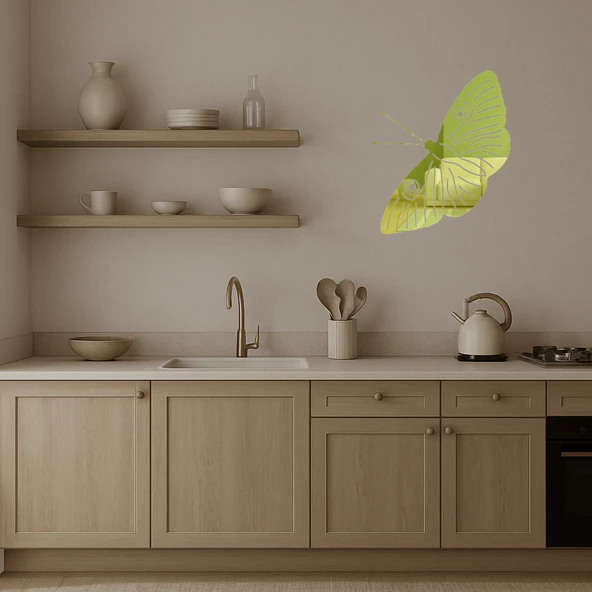 Vintage Kelebek Altın Aynalı Tablo - Resim 3