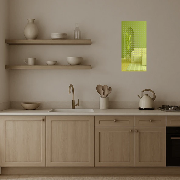 Geometrik Desenli Dekoratif Altın Aynalı Tablo - Resim 4