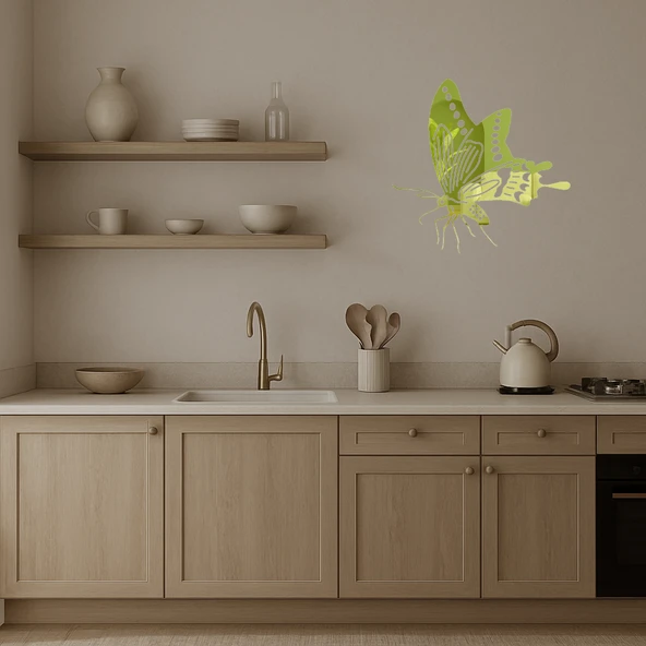 Modern Kelebek Altın Aynalı Tablo - Model 22 - Resim 2