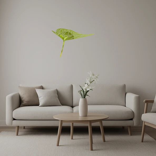 Modern Yaprak Tasarımlı  İç Mekan Altın Aynalı Tablo ürün görseli