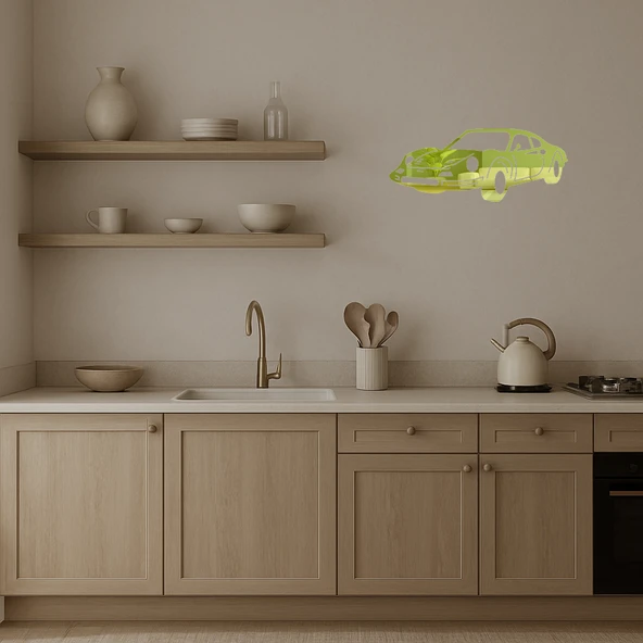 Klasik Araba Tutkunlarına Özel  Duvar Altın Aynalı Tablosu - Resim 3