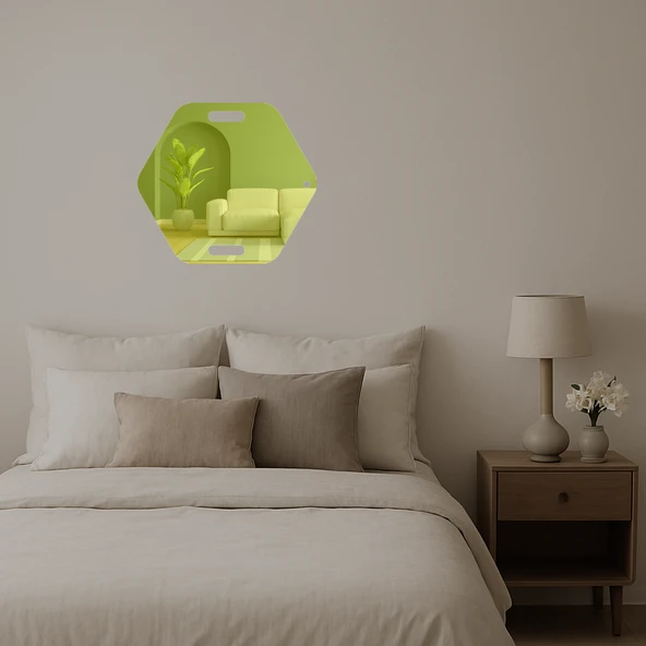 Modern Geometrik Desenli  Dekoratif Altın Aynalı Tablo - Resim 2