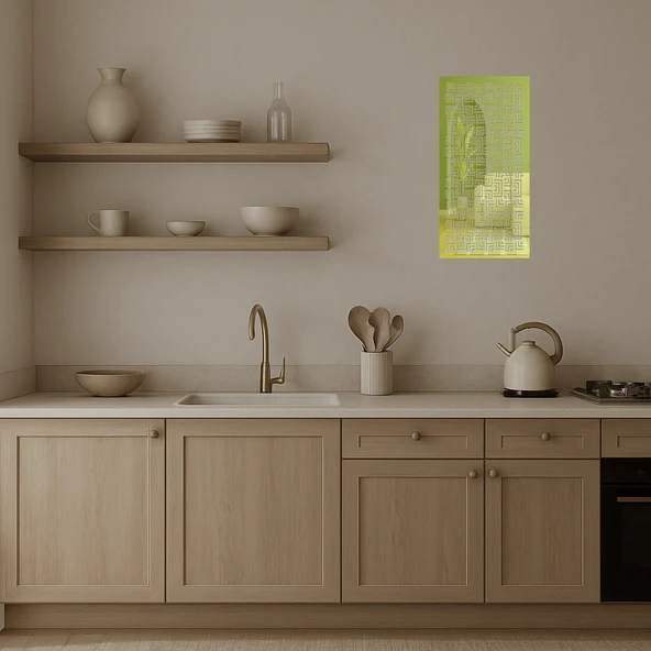 Minimalist Çizgisel Dekoratif Altın Aynalı Tablo - Resim 3