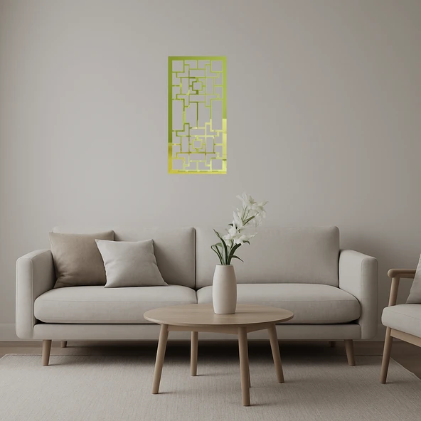 Şık Çiçek Desenli Dekoratif Altın Aynalı Tablo ürün görseli