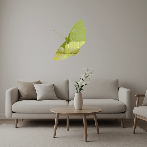 Vintage Kelebek Altın Aynalı Tablo ürün görseli