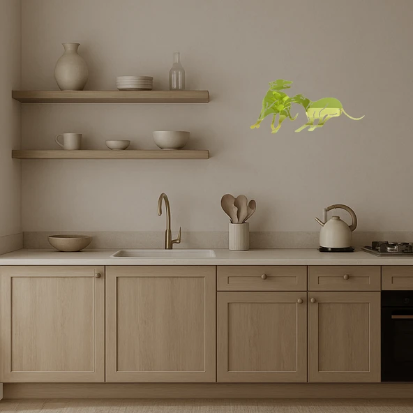 Köpek Kavgası Tasarımlı Dekoratif Altın Aynalı Tablo - Resim 4