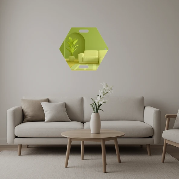 Abstrakt Sanat Dekoratif Altın Aynalı Tablo ürün görseli