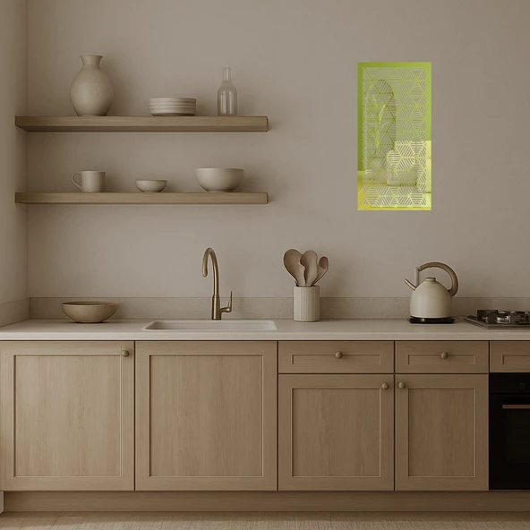 Abstrakt Sanat Desenli Dekoratif Altın Aynalı Tablo - Resim 3