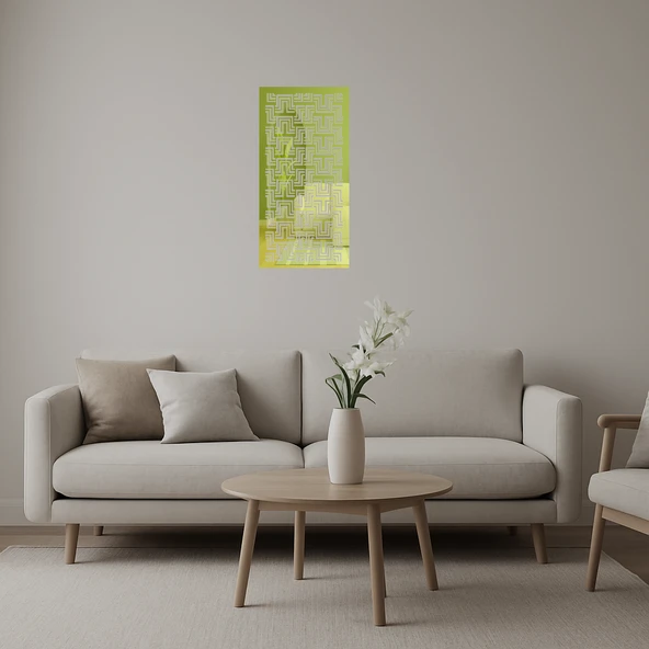 Modern Çiçek ve Geometrik Desenli  Duvar Sanatı ürün görseli